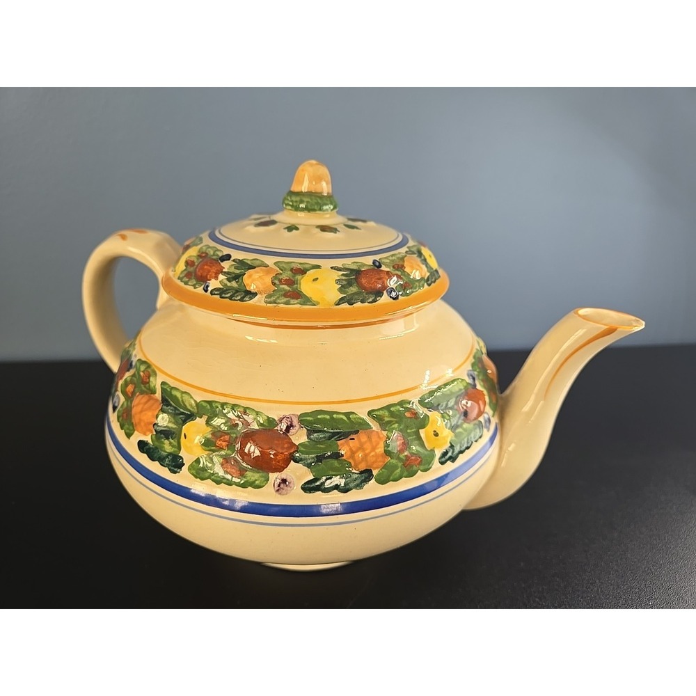 Titian Ware Della Robia royal‎ ivory teapot ADAMS England